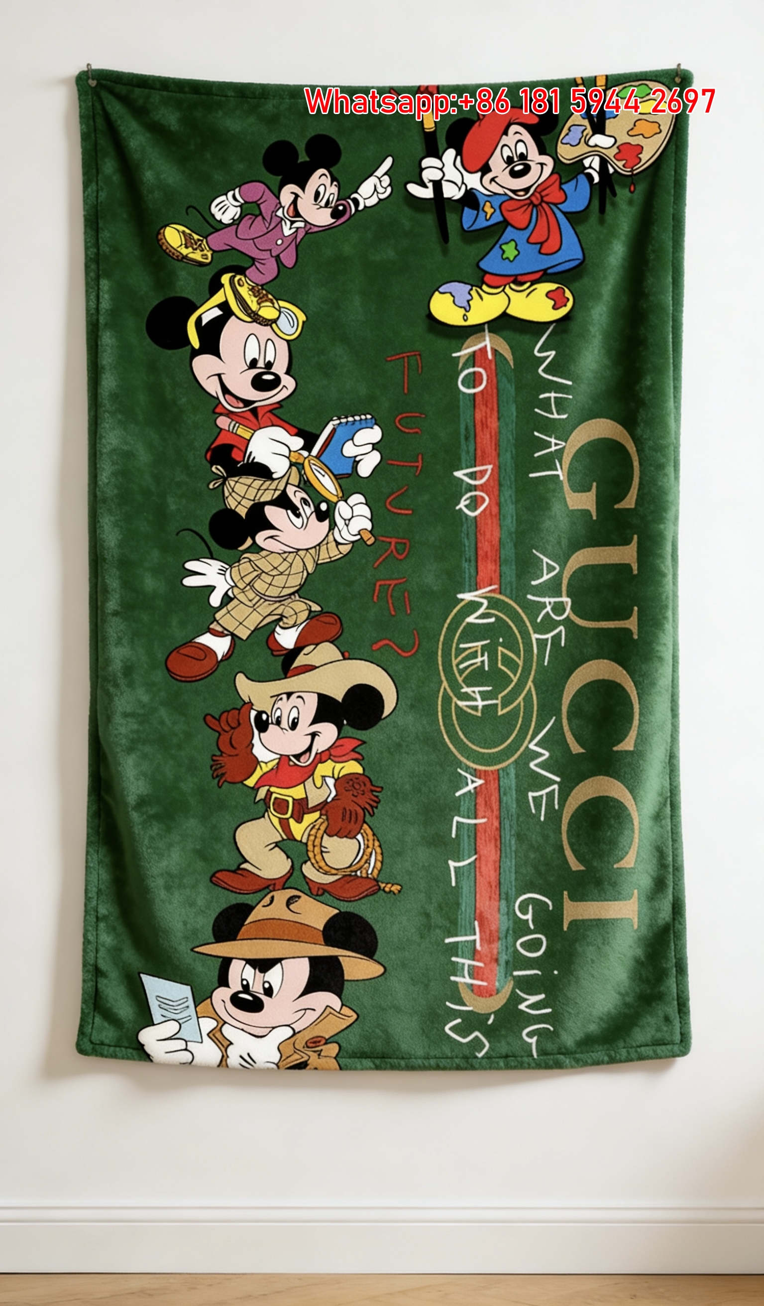 Cartoon Mickey Mouse Flannel Sofa Throw Blanket IMG_4754